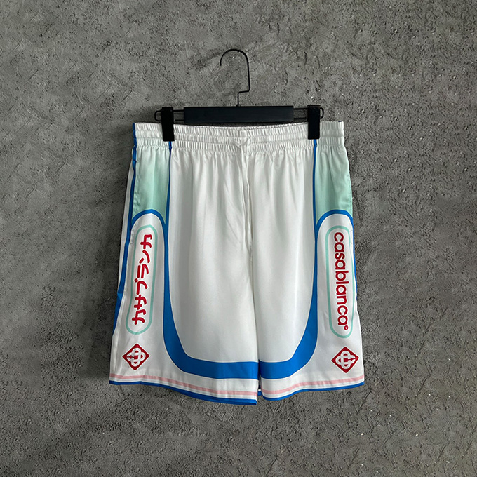 casablanca volcano print silk shorts